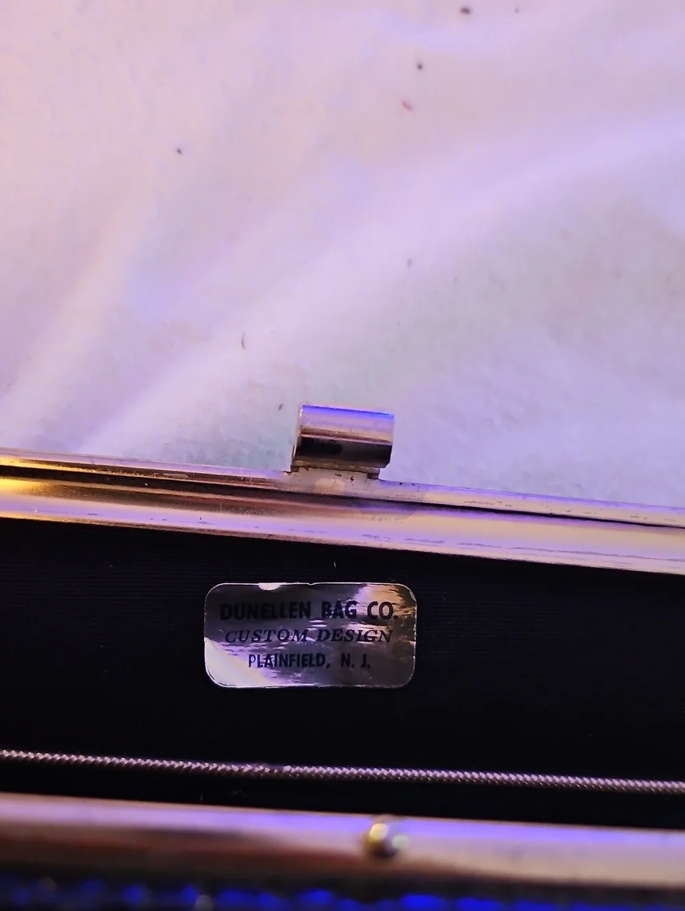 Vintage Dune Ellen Croc-Embossed Leather Clutch